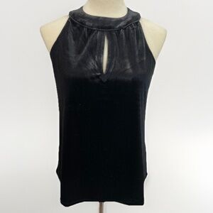 Catherine Malandrino Black Velvet Keyhole Luxe Top Size XS Sleeveless